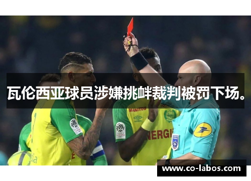 瓦伦西亚球员涉嫌挑衅裁判被罚下场。